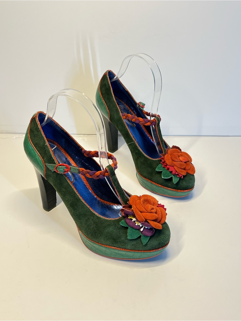 Poetic Licence EU 38.5 Floral Mary Jane Platform Heels Whimsigoth Boho Art